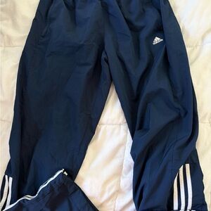 Adidas Kids Dark Blue Joggers with White Stripes